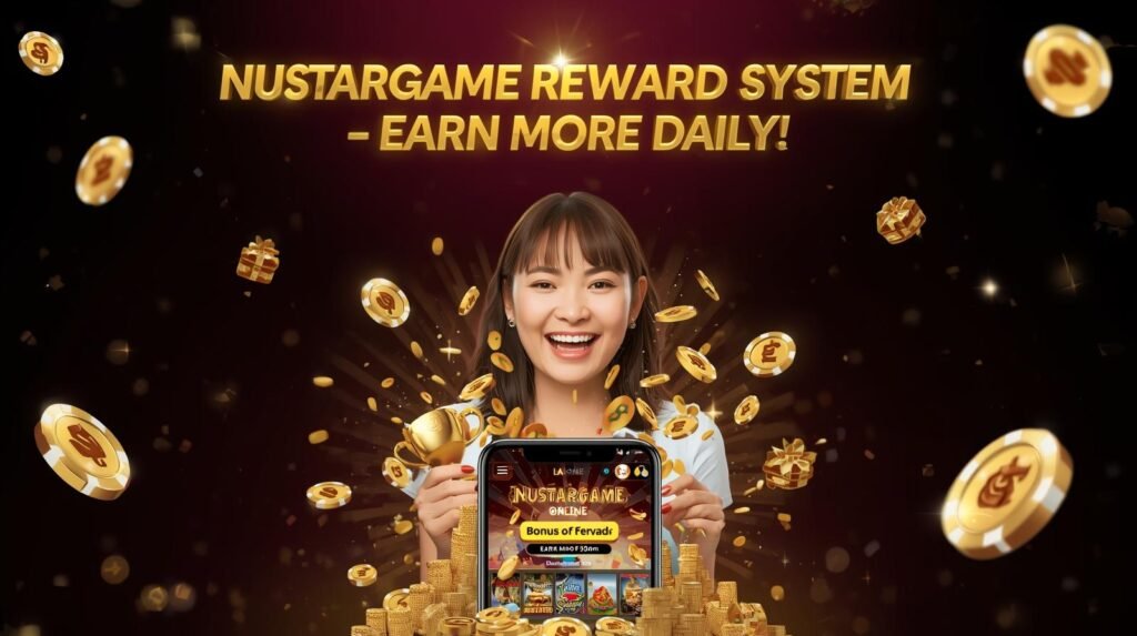 Player collecting daily rewards and bonuses at Nustargame Online Casino