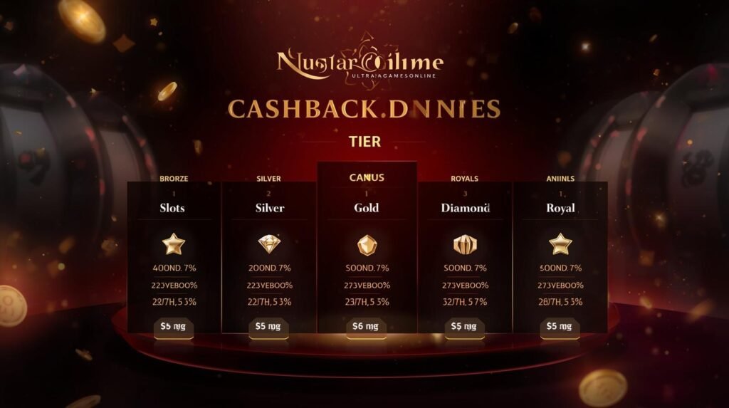 Cashback percentage tiers by valid bet amount for Nustargame Online